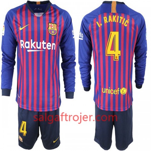 FC Barcelona Fodboldtrøjer I. Rakitic 4 Børn Hjemmebanesæt 2018/19 Langærmet FC Barcelona Fodboldtrøjer I. Rakitic 4 Børn Hjemmebanesæt 2018/19 Langærmet